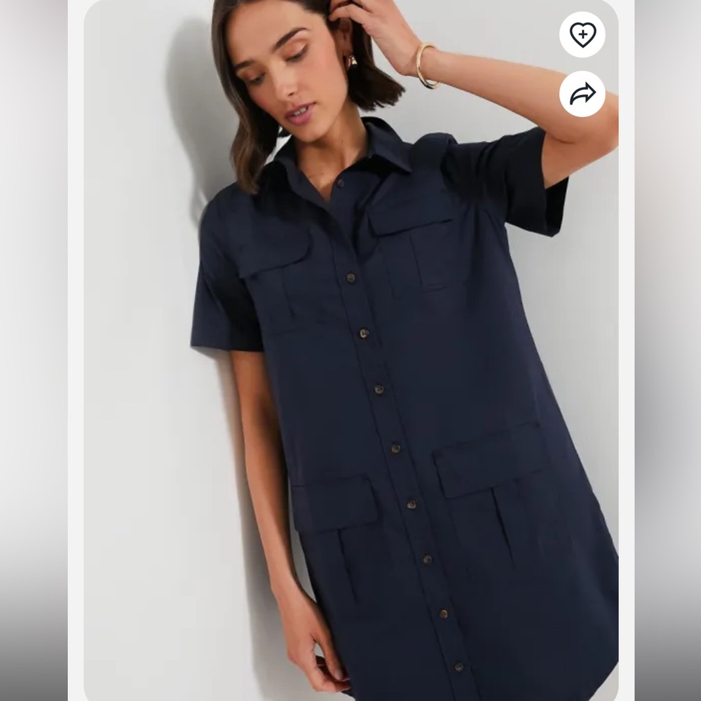 Tuckernuck Navy Lightweight Poplin Nala Dress